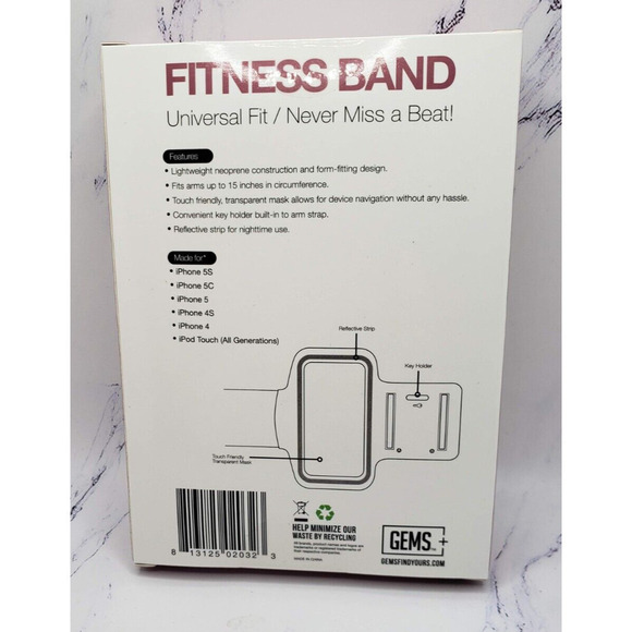 Fitness Band Universal Fit Made For 5S 5C 5 4S 4 iPod Touch Pink - Picture 2 of 4
